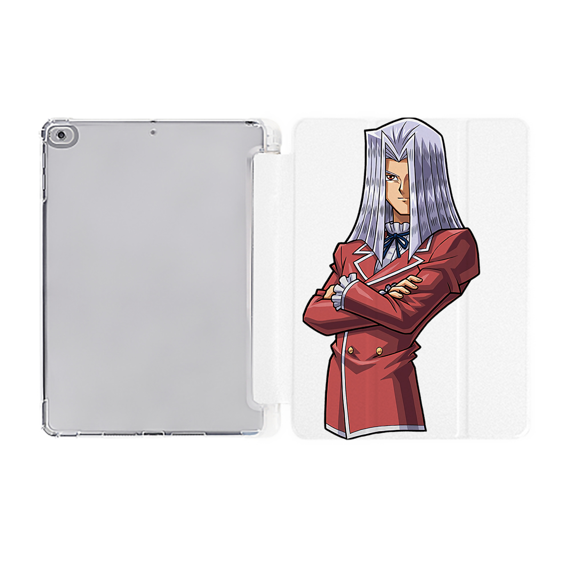 （画像用） 遊☆戯☆王 Yu-Gi-Oh! IPad ケース ペン収納付き 三つ折りスタンド PUレザー×シリコン 対応機種9.5/10.5/10.9インチ